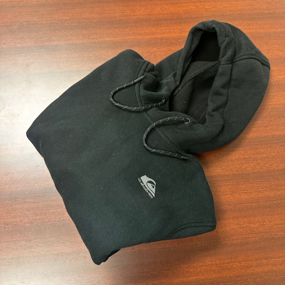 Quiksilver Dryflight Hoodie Mens Small Black Pullover Sweatshirt Active Basic